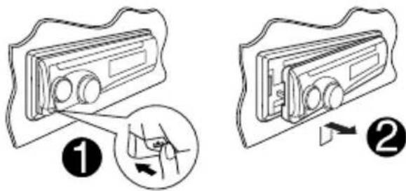 JVC KDBT12 - Retrait du panneau de commande - 1
