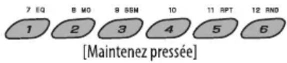 JVC KDBT12 - Choisissez le numéro de préréglage (1-6) sur lequel vous souhaitez memoriser le code. - 1