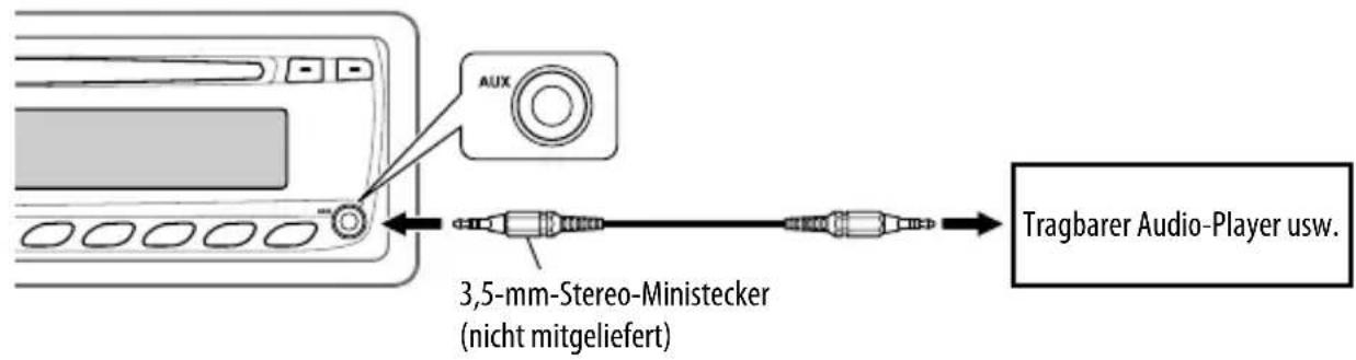 JVC KDBT12 - Anschließlich einer externen Komponente, die an die AUX-Eingangsbuchse - 1