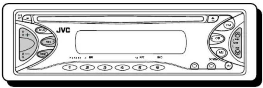 JVC 7 9 10 12 8 NO 11 RPT RKD 1 2 3 4 5 6 FM CD SSM AM SCMMODE
