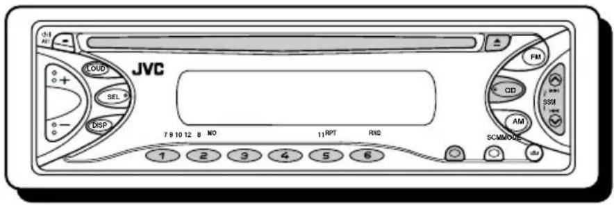 JVC 7 9 10 12: 8 ND 11 RPT RND 1 2 3 4 5 6 FM CD AM SCAM/DOE