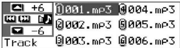 JVC KDSH9102 - Toon de tracknaamlijst van de huidige map. - 2