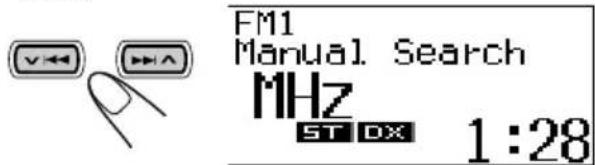 JVC KDSH9102 - Drücken und halten Sie die Taste ▷▶| △ oder √ | △, bis „Manual Search" auf dem Display angezeigt wird. - 1