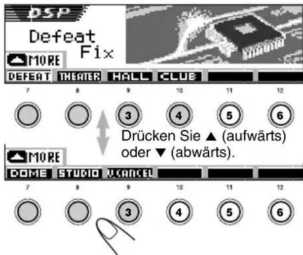 JVC KDSH9102 - Drücken Sie die Zifferntaste, um einen der auf dem Display angezeigten DSP-Modi auszuwahlen. - 1