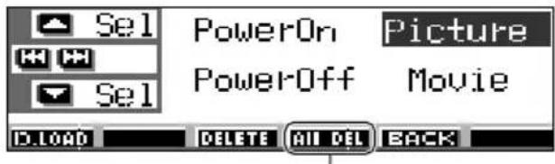 JVC KDSH9102 - So löschen Sie die Dateien, die für „PowerOn“, „PowerOff“, „Picture“ (alle gespeicherten Bilder gleichzeitig), und „Movie“ gespeichert wurden - 3