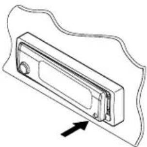 JVC KDSH9102 - Druk op de rechterkant van het bedieningspaneel om het paneel in de paneelhouser te vergrendelen. - 1