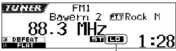 JVC KDSH9102 - Pour accorder uniquement les stations FM avec un signal fort—LO/DX (Local/Distant) - 5
