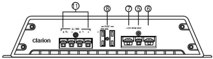 CLARION APX1301 - Conexiones de energia y altavoces - 1