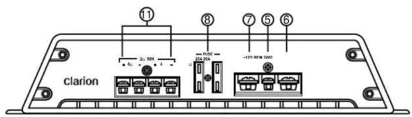 CLARION APX1301 - Power and speaker connections - 1