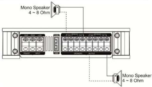 Ground Zero GZRA 4100 X - Lautsprecher Anschluss für Trimode Betrieb – Bemerkungen - 7