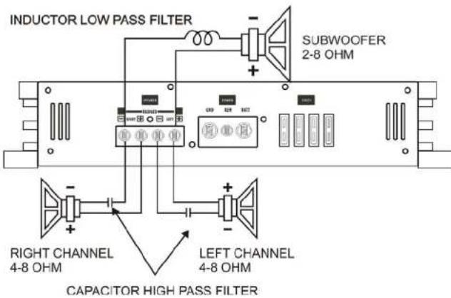 Ground Zero GZHA 2350 X - Connecting the speaker - GZHA 2350XII - 4