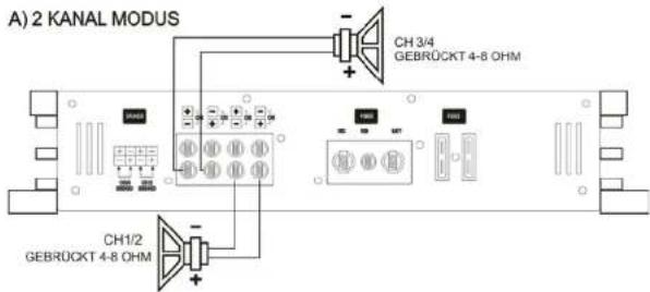 Ground Zero GZHA 2250 X - Lautsprecher Anschluss für Trimode Betrieb – Bemerkungen - 4