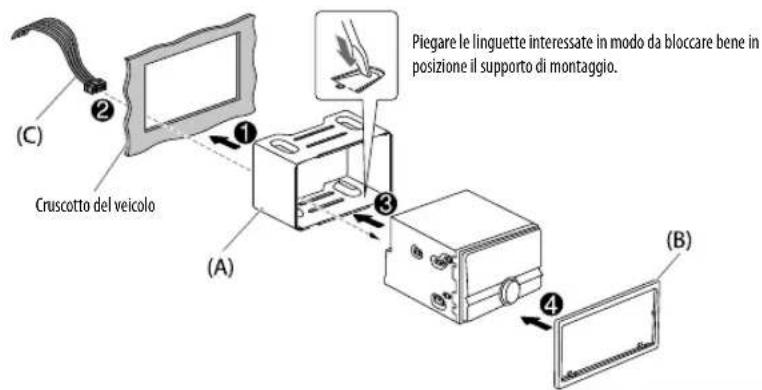 KENWOOD DPX206U - Installazione dell'apparechio (nel cruscotto) - 1