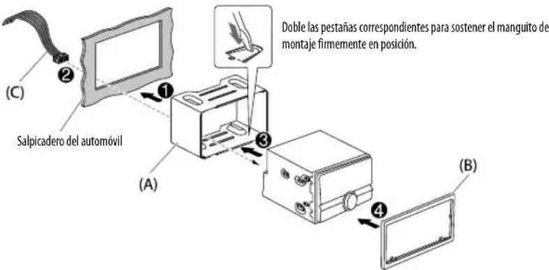 KENWOOD DPX206U - Instalación de la unidad (montaje en el tablero) - 1