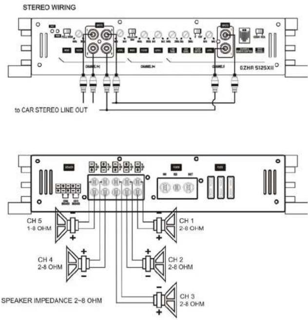 Ground Zero GZHA 4150 X - Connecting the speaker - GZHA 2350XII - 9