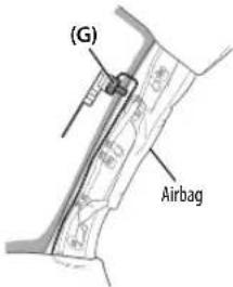 KENWOOD KDCBT49DAB - Passaggio del cavo d'antenna nel montante del veicolo quando vi è installato l'airbag - 2