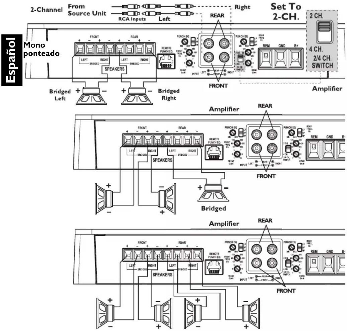 Rockford Fosgate P10001bd - Cabledo de 2 canales - 1