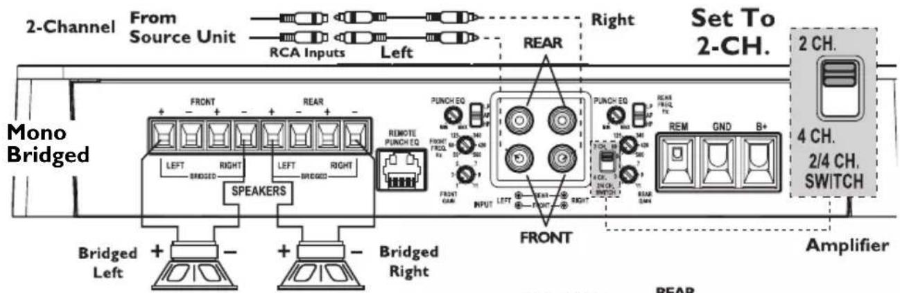 Rockford Fosgate P10001bd - 2-Channel Wiring - 1