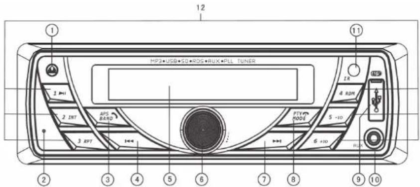 Auna MD140BT 10007164 - Front Panel Buttons - 1