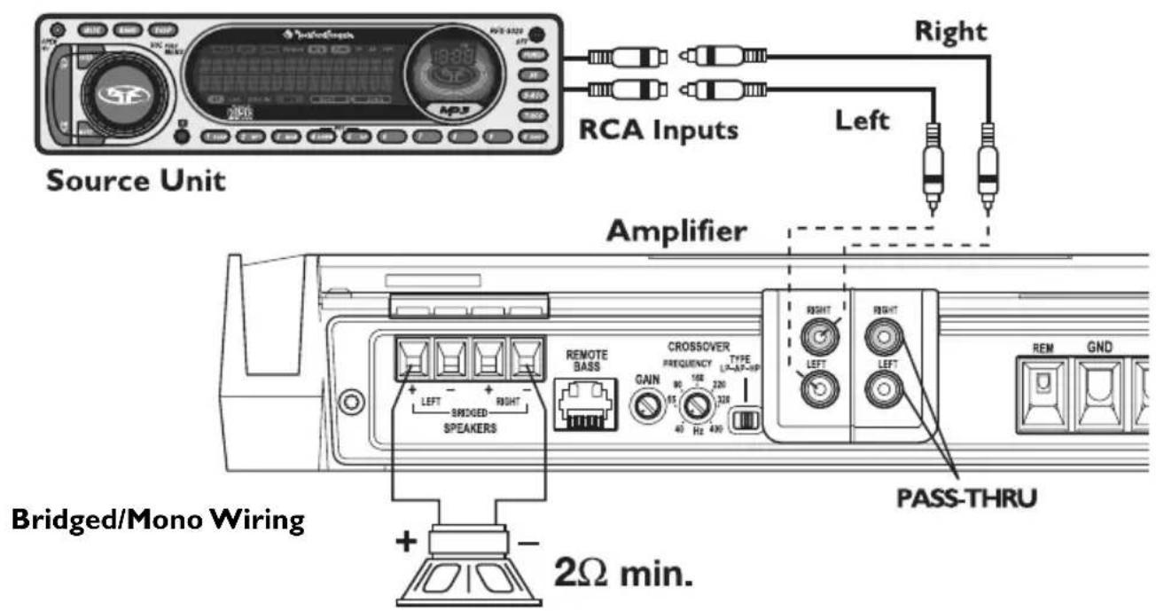 Rockford Fosgate T3002 - 2-Channel Wiring - 2