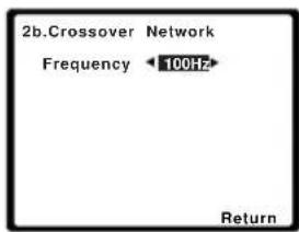 2b.Crossover Network Frequency ← 100Hz Return