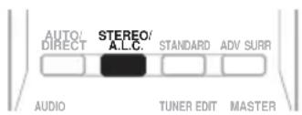 AUTO/ DIRECT STEREO/ A.L.C. STANDARD ADV SURR AUDIO TUNER EDIT MASTER