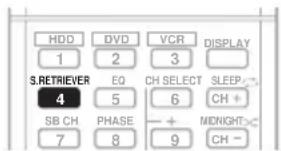 HDD 1 DVD 2 VCR 3 DISPLAY S.RETRIEVER EQ 6 CH SELECT SLEEP 4 SB CH PHASE - + 9 MIDNIGHT - 7 8 CH -