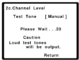 2c.Channel Level Test Tone [Manual] Please Wait . . .20 Caution Loud test tones will be output. Return