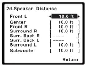 PIONEER VSX819HK - Sélectionnez 'Speaker Distance' dans le menu Manual SP Setup. - 2