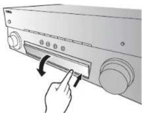 YAMAHA RXA870 - Opening and closing the front panel door (RX-A870) - 1