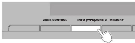 YAMAHA RXA870 - Mantenga pulsado INFO (WPS) en el panel delantero de launidad durante más de 3segundos. - 1