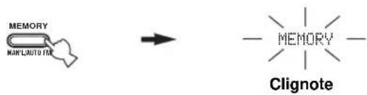 MEMORY MAN/LAUTO FN → MEMORY Clignote