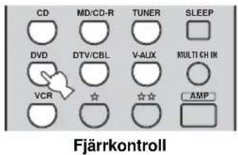 CD MD:CD-R TUNER SLEEP DVD DTV/CBL V-ALIX MULTI CH IN VCR ☆ ☆☆ AMP Fjärrkontroll