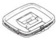 Diagram of a battery internal structure with labeled components and polarity indicators