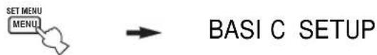 SET MENU MENU → BASI C SETUP
