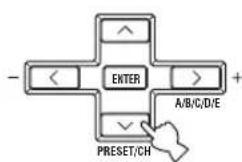 ENTER A/B/C/D/E PRESET/CH