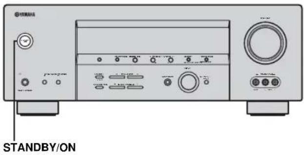 YAMAHA RXV457 - Einschalten der Stromversorgung - 1