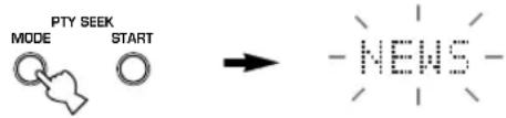 YAMAHA RXV350 - Press PTY SEEK MODE to set the unit in PTY SEEK mode. - 1