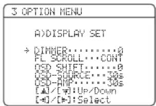YAMAHA HTR6140 - Réglages d'affichage ADISPLAY SET - 1