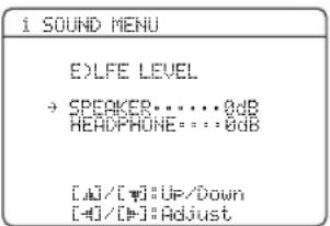 YAMAHA HTR6140 - Low-frequency effect level E>LFELE LEVEL - 1