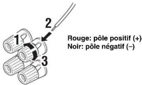 YAMAHA HTR6140 - ■Raccordements des enceintes aux bornes SPEAKER - 1