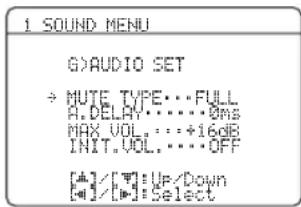 YAMAHA HTR6140 - Audio settings G)AUDIO SET - 1
