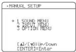 YAMAHA HTR6140 - Druk op ⑦ENTER om de "MANUAL SETUP" te openen. - 1