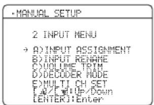 YAMAHA HTR6140 - INPUT MENU - 1