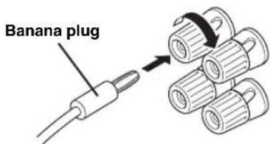 YAMAHA HTR6140 - Connecting the banana plug - 1