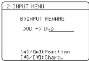 YAMAHA HTR6140 - ■Input rename B)INPUT RENAME - 1
