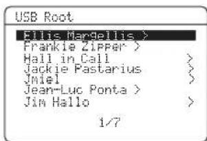 YAMAHA HTR6140 - Press DISPLAY to display the top USB file list. - 1