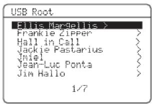 YAMAHA HTR6140 - Appuyez sur ② DISPLAY pour afficher la liste des fichiers USB. - 1