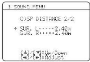 YAMAHA HTR6140 - Distance des enceintes C)SP DISTANCE - 2