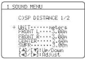 YAMAHA HTR6140 - Distance des enceintes C)SP DISTANCE - 1